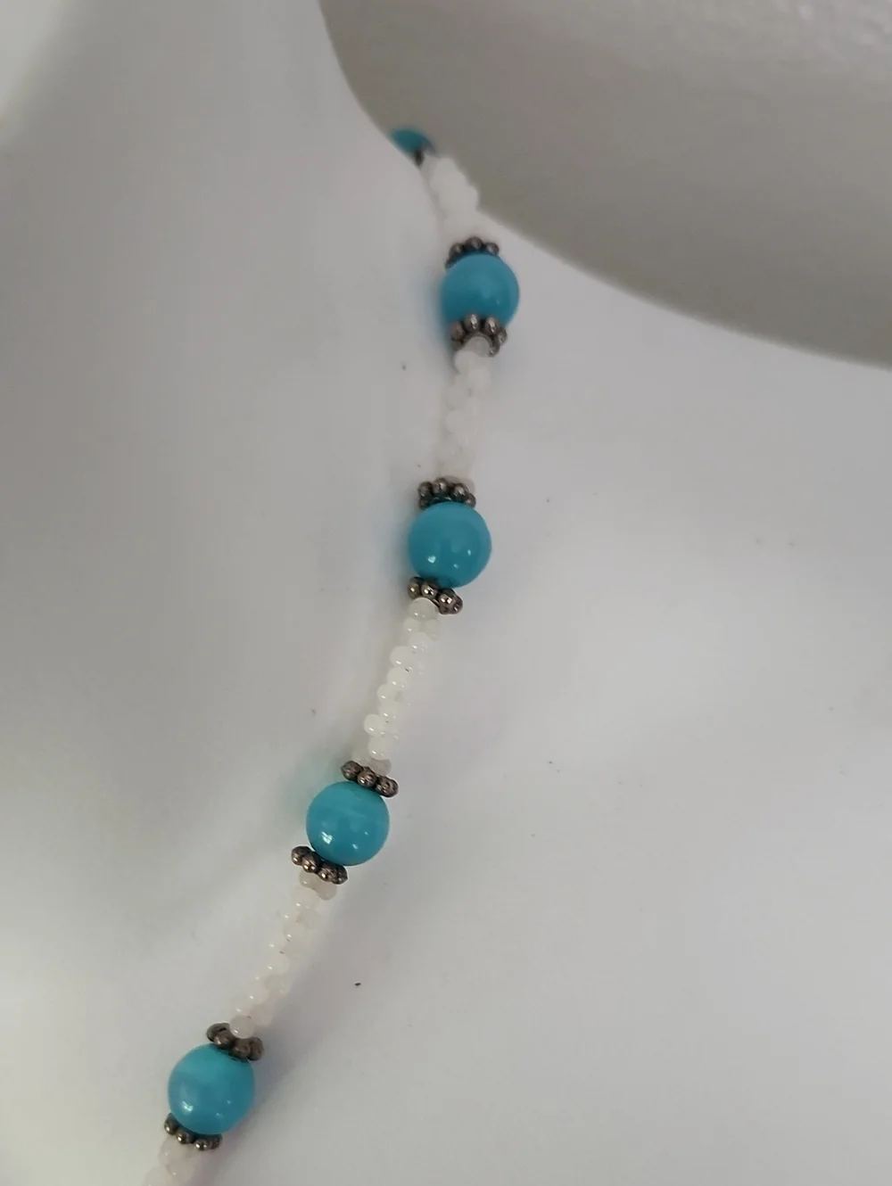 Handcrafted Turquoise Floral Pendant Necklace